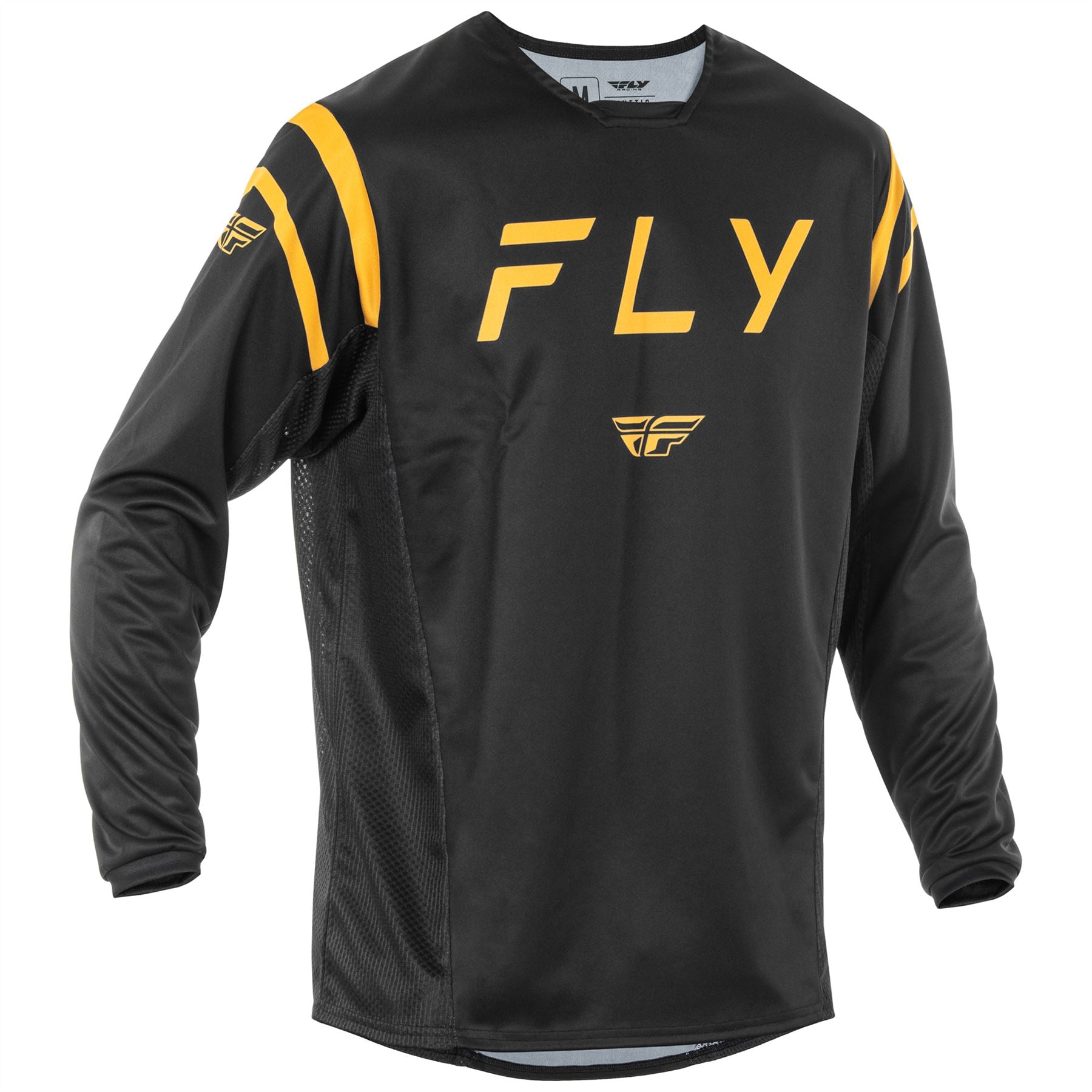 Fly Racing 2025 Kinetic Center Motocross Jersey Black Gold